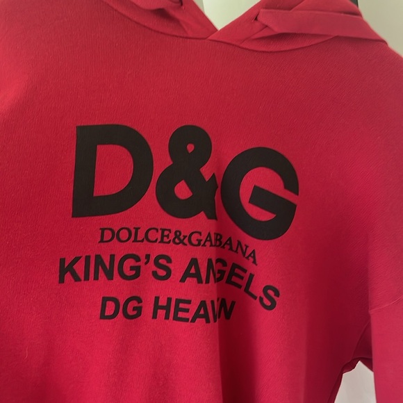 DOLCE & GABBANA D&G print jersey oversize hoodie in Dark Red SZ 46 - Picture 8 of 8